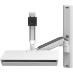 Ergotron CareFit Mounting Arm for Monitor  Mouse  Keyboard  LCD Display  Mount Extension - White - Adjustable Height - 27in Screen Support - 23.50 lb Load Capacity - 100 x 100  75 x 75