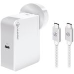 ALOGIC USB-C Laptop/Macbook Wall Charger 60W with Power Delivery- Travel Edition with AU  EU  UK  US Plugs and 2m Cable - 1 Pack - 120 V AC  230 V AC Input - 5 V DC/3 A  9 V DC  15 V DC