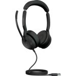 Jabra Evolve2 50 Headset - Stereo - USB Type A - Wired/Wireless - Bluetooth - 98.4 ft - 20 Hz - 20 kHz - On-ear - Binaural - Supra-aural - 5.58 ft Cable - MEMS Technology  Noise Cancell