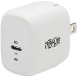 Tripp Lite by Eaton Compact USB-C Wall Charger with USB-C to Lightning Cable - 18W PD Charging GaN Technology White - 120 V AC  230 V AC Input - 5 V DC/3 A  9 V DC Output - White