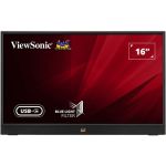 Viewsonic VA1655 15.6in 16:9 Portable IPS Monitor1920x1080 at 60Hz 7ms Response Time Stereo Speakers