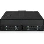 Icy Dock ToughArmor MB105VP-B Drive Enclosure for 5.25in PCI Express NVMe 4.0  U.2  U.3 - SFF-8654 SlimSAS Host Interface Internal - Black - Hot Swappable Bays - 2 x SSD Supported - 2 x