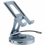 SIIG USB-C Multitask Hub Stand Holder - Tablets/Phones Stand - HDMI 4K60Hz - PD 100W - 2xUSB-A/USB-C 5Gbps - SD/Micro SD- 3.5mm Headset - Fits up to 13in Tablets/Phones and works with U