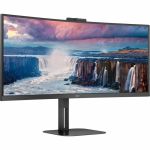 AOC CU34V5CW 34in (34in Class) Webcam UW-QHD Curved Screen LED Monitor - 21:9 - Black - Vertical Alignment (VA) - WLED Backlight - 3440 x 1440 - 16.7 Million Colors - Adaptive Sync/Free