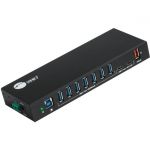 SIIG 10 Port Industrial USB 3.1 Gen 1 Hub with Dual USB-C & 65W Charging - 5Gbps Data Transfer Rates   Wall & DIN Rail Mount Support