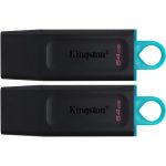 Kingston DTX/64GB-2P Data Traveler Exodia 64GB USB 3.2 Gen 1 Flash Drive Black/Teal 2 Pack