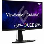 ViewSonic Gaming XG272-2K-OLED 27 Inch 1440p 240Hz OLED Ergonomic White Gaming Monitor with up to 0.01ms  FreeSync Premium  G-Sync Compatibility  RGB  and USB-C  HDMI v2.1  DP Inputs -