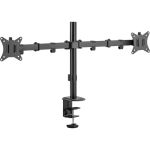 V7 DM1GCD Clamp Mount for MonitorsSupports 2x Displays with Screen Sizes 17in to 32in VESA Mount 75x75 100x100 Black