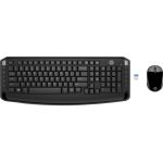 HP Wireless Keyboard And Mouse 300 - USB Wireless 2.40 GHz Keyboard - Black - USB Wireless Mouse - 1600 dpi - Black - Internet Key  Email  Search Hot Key(s) - Symmetrical - AAA