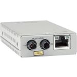 Allied Telesis MMC200/ST Transceiver/Media Converter - 1 x Network (RJ-45) - 1 x ST Ports - Multi-mode - Fast Ethernet - 10/100Base-TX  100Base-FX - 1.24 Mile - AC Adapter - Wall Mounta