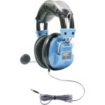 DELUXE HEADSET W/ GOOSENECK MICROPHONE AND TRRS PLUG - Stereo - Mini-phone (3.5mm) - Wired - 32 Ohm - 20 Hz - 20 kHz - Over-the-head - Binaural - Circumaural - 4 ft Cable - Light Blue