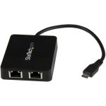 StarTech US1GC301AU2R USB C to Dual Gigabit Ethernet Adapter with USB 3.0