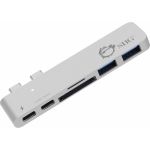 SIIG Thunderbolt 3 USB-C Hub with Card Reader & PD Adapter - Silver - SD  SDHC  SDXC  microSD  TransFlash  MultiMediaCard (MMC)  microSDHC  microSDXC - USB Type CExternal