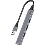 Codi USB-A 4-Port Hub - for Computer - USB Type A - 4 x USB Ports - 1 x USB 2.0 - 2 x USB 3.0 - Gray - Wired