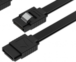 SATA3 6Gbit/s Cable w/Metal Latch M/M 12inStraight to Straight Black