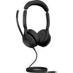 Jabra Evolve2 50 Headset - Stereo - USB Type C - Wired/Wireless - Bluetooth - 98.4 ft - 20 Hz - 20 kHz - On-ear - Binaural - Supra-aural - 5.58 ft Cable - MEMS Technology  Noise Cancell