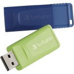Verbatim 64GB Store 'n' Go USB Flash Drive - 2pk - Blue  Green - 64 GB - USB - Blue  Green - Lifetime Warranty - 2 / Pack