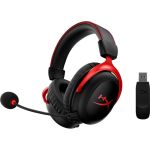 HyperX Cloud II Wireless - Gaming Headset (Black-Red) - Stereo - Wireless - 65.6 ft - 15 Hz - 20 kHz - Over-the-ear - Binaural - Circumaural - Noise Cancelling  Electret  Noise Cancelli