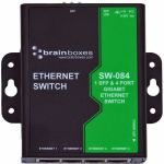 Brainboxes 1 SFP & 4 Port Gigabit Ethernet Switch - 4 Ports - Gigabit Ethernet - 10/100/1000Base-T  1000Base-X - 2 Layer Supported - Modular - 1 SFP Slots - 3.60 W Power Consumption - T