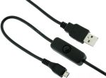 USB-A to Micro-A Cable 4.9' Black w/ Power On/Off Switch M/M