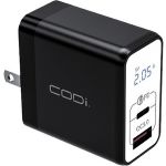 CODi Dual Port 30W Wall Charger/AC Adapter (USB-C  USB-A Outputs) - 30W -USB Type-C - USB Type-A