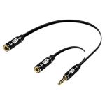 3.5MM Stereo To R/L + Microphone Cable Adapter