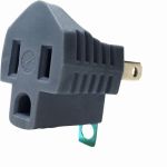 3-Prong to 2-Prong Grounding Adapter 15A125V Grey