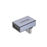 Unitek A1039GY 90deg Right Angle USB4 Male to Female Adapter (40Gbps/ PD 240W/ 8K 60Hz) Space Gray