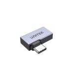 Unitek A1040GY 90deg Angle USB4 Male to Female Adapter (40Gbps/ PD 240W/ 8K 60Hz) Space Gray