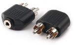 3.5mm Stereo Female to 2 RCA Male Adapter 