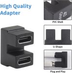 100W USB C U Shape 180 Degree Female to Female Adapter40GbpsSupport 8K@60HzBlack