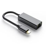 USB-C to RJ45 Ethernet 10/100/1000M Gigabit Network Adapter M/F 4in Grey