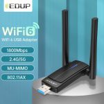 EDUP EP-AX1696 AX1800 WiFi 6 USB WiFi Adapter Black