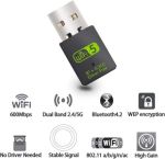 EDUP EP-AC1633 2.4G/ 5G Dual Band
 AC600 WiFi + Bluetooh 4.2
 Adapter Black