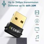 EDUP EP-B3519S Bluetooth 5.1 Dongle 20 Meters Range Black