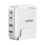 Unitek P1228AWH 70W 4-in-1 Desktop GaN Charger (2*USB-C PD + 2*USB-A QC3.0) with Power Cord White