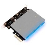 M.2 PCIe SSD and M.2 SATA SSD Adapter Card withRGB LED Light and Heatsink Support 12V RGB 4-pin Addressable RBG (ARGB)