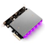 M.2 PCIe SSD and M.2 SATA SSD Adapter Card with RGB LED Light and Heatsink Support 5V RGB 3-Pin Addressable (ARGB)