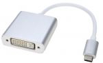 USB-C to  DVI Female Adapter 8in Silver