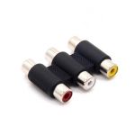 3-RCA Female to Female Coupler Adapter