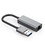 USB 3.0 to RJ45 Ethernet 10/100/1000M Gigabit Network Adapter M/F 4in Grey