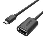 Unitek Y-C438GBK 0.2M USB2.0 Type-A  to Micro USB(M) OT 0.2M USB2.0 Type-A (F) to Micro USB (M) OTG Cable OD: 4.5mm Black Color