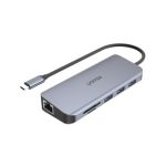 Unitek D1026B 9-in-1 USB3.1 Gen1 Type-C Hub (USB3.0*3 + HDMI + VGA + RJ45 + Card Reader + PD 100W) Space Grey