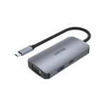 Unitek D1051A  5-in-1 USB3.1 Type-C Hub with MST (USB3.0 + 2 HDMI + VGA + PD 100W) Space Grey