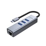 Unitek H1904A 4-in-1 USB-C 5Gbps Aluminum Hub (3-Port USB-A + Gigabit Ethernet)Space Grey