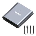 Unitek R1005A CFexpress 2.0 Card Reader 10Gbps USB-C to USB-C Cable + 5Gbps USB-C to USB-A Cable Space Grey