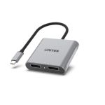Unitek V1404A USB-C to Dual DP1.4 Adapter with MST (8K 60Hz) Space Grey