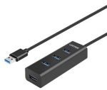 Unitek Y-3089 USB 3.0 4 Port Hub 0.3M(1') Black