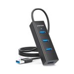 Unitek Y-3089V02 4-in-1 USB-A Hub (4*USB-A 5Gbps) with 1.2M Cable with USB-C 5V Power Port Black