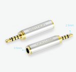 2.5mm Male to 3.5mm Female Audio Adapter Silver